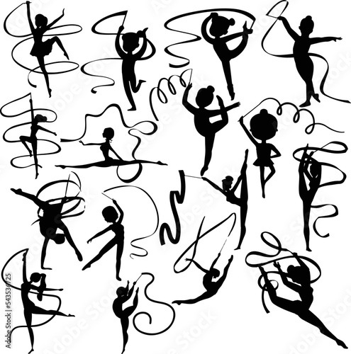 Vector illustration of the ballerina figurines
