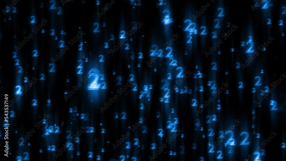 Blue glowing number coding particle animation Blue glowing number coding particle animation