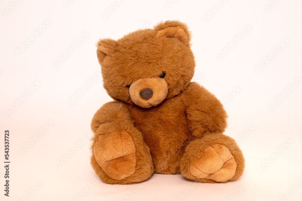 Kleiner Teddybär auf hellem Hintergrund