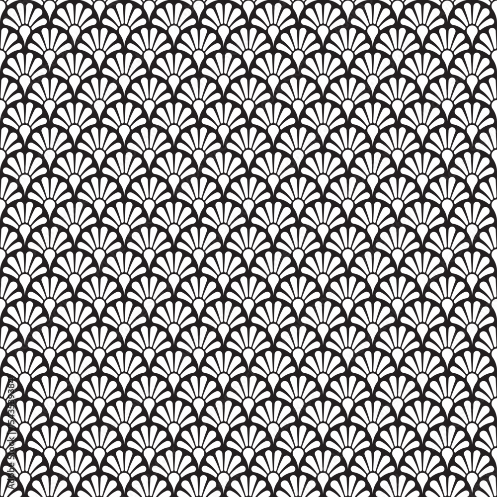 Seamless Art Deco scallop pattern background wallpaper