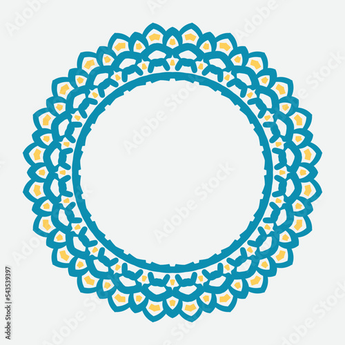 Retro abstract pattern with greek ornament on white background. round ornament decoration.