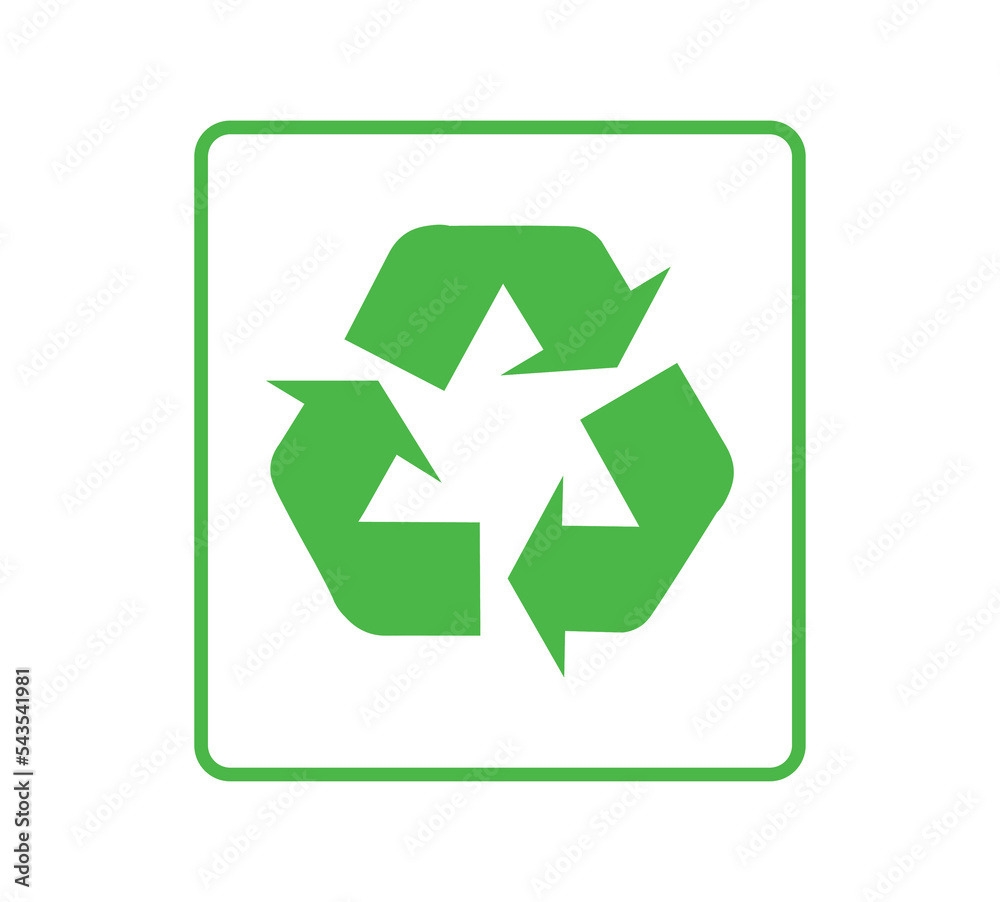 Green recycling icon. Green recycling icon.