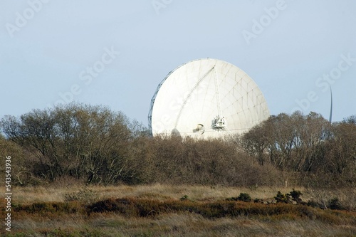 Canvas Print Radome Pleumeur-Bodou ground station on a hilltop in the countryside