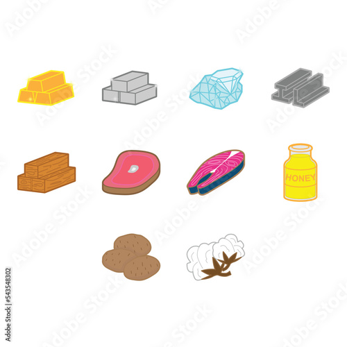 commodities icon set