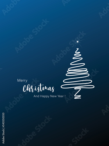 christmas greeting with dark gradient background, vector illustration