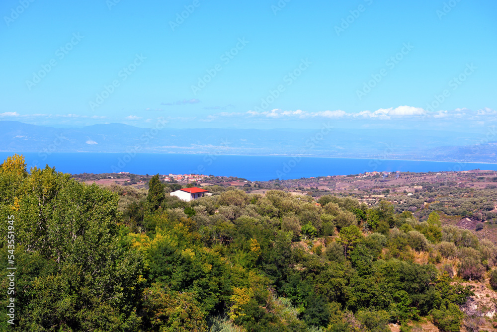 panorama of the calabrian coast seen from zungri Italy