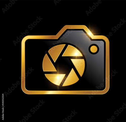 Gold Luxury Camera Vector Icon