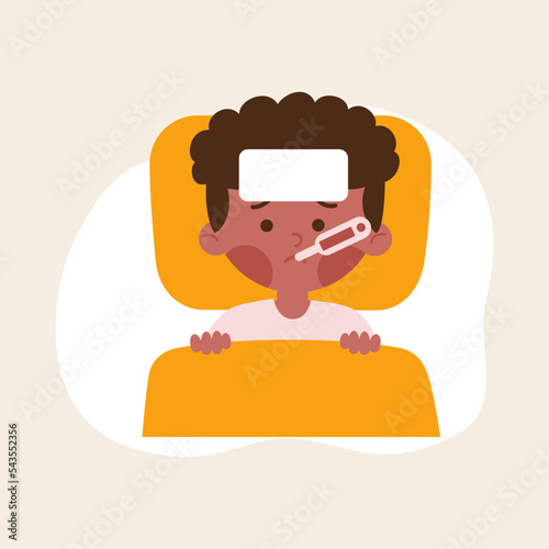 Boy having fever