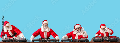 Set of cool Santa DJ on lig...