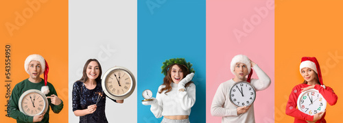 Set of many people with clo...