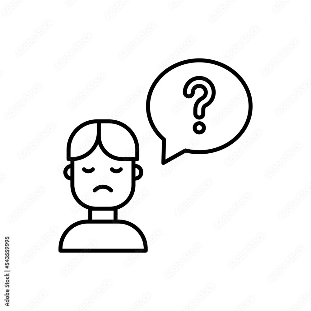icon outline customer service, help, support, question, comment, bubble chat, communication. editable color, outline icon style icon outline customer service, help, support, question, comment, bubble chat, communication. editable color, outline icon style
