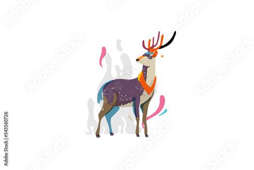 Deer Mascot with Rainbow Colors