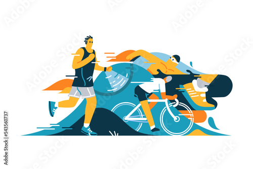 Colorful Triathlon Competition