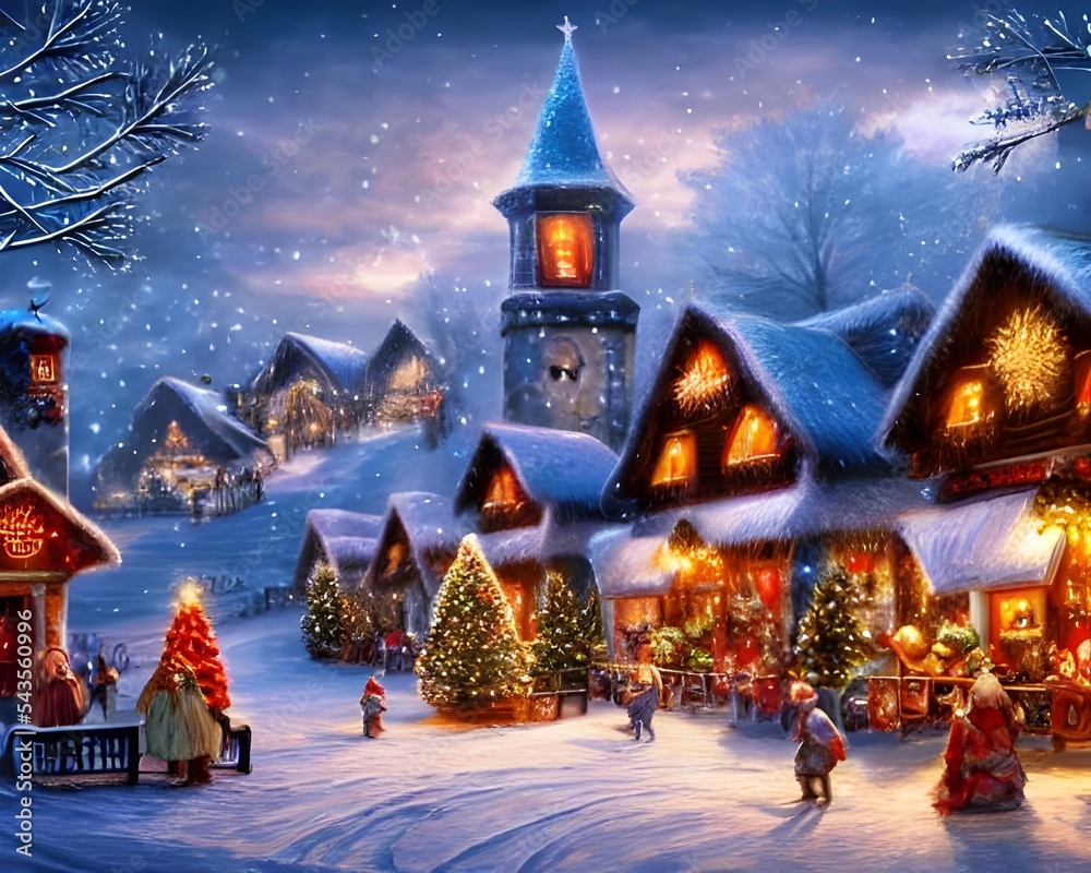 This winter christmas village is so charming! Every little house is decorated with garlands and lights, and there's even a snowman in the center of town. It looks like something out of a fairy tale! This winter christmas village is so charming! Every little house is decorated with garlands and lights, and there's even a snowman in the center of town. It looks like something out of a fairy tale!