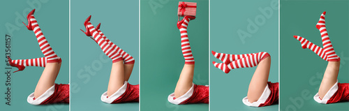 Many legs of sexy young wom...