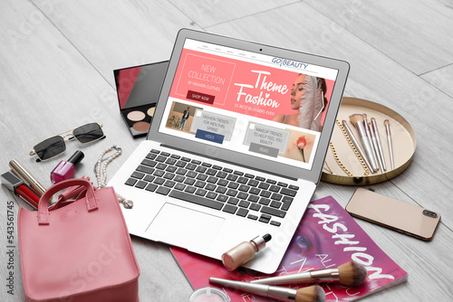 Laptop with open page of be...