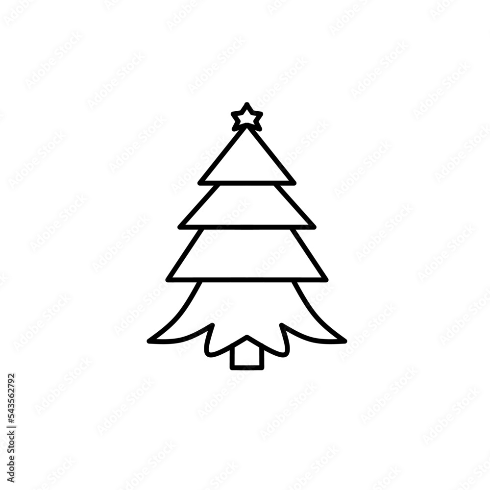 Christmas tree icon, vector illustration on white background Christmas tree icon, vector illustration on white background