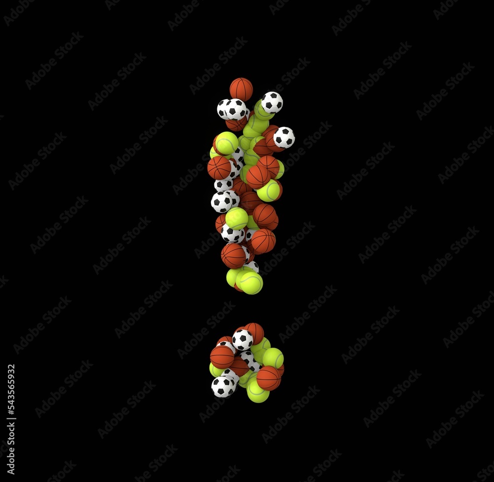 Sports Balls Themed Font Exclamation Point Stock Illustration Adobe Stock