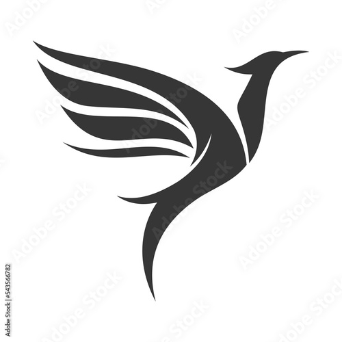 Simple bird logo with spread wings