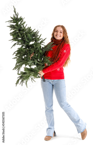 Young woman with Christmas ...