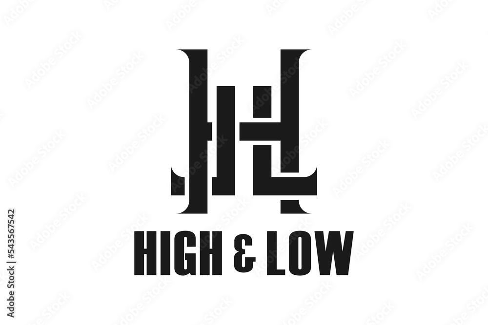 Initial letter L and H logo design clothing boutique icon symbol