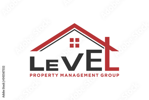 Roof house building logo home level up renovation icon symbol