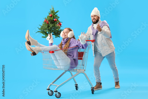 Young couple with Christmas...