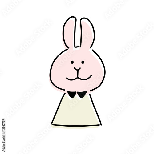 可愛いうさぎのシンプルなベクターイラスト
