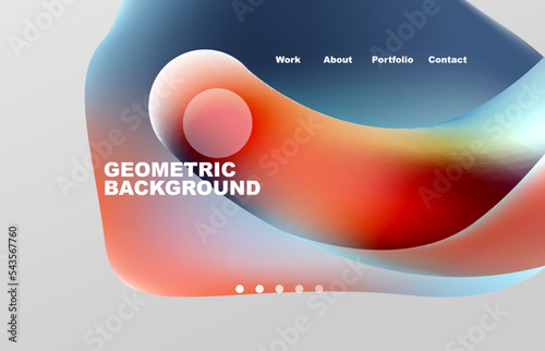 Abstract liquid background for your landing page design. Web page for website or mobile app wallpaper