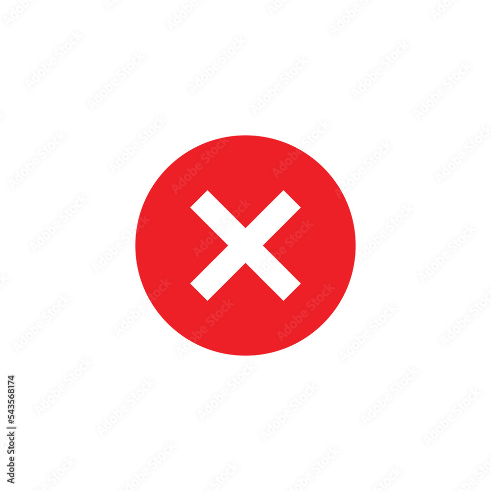 Fototapeta premium sign Red Cross Mark clean vector icon