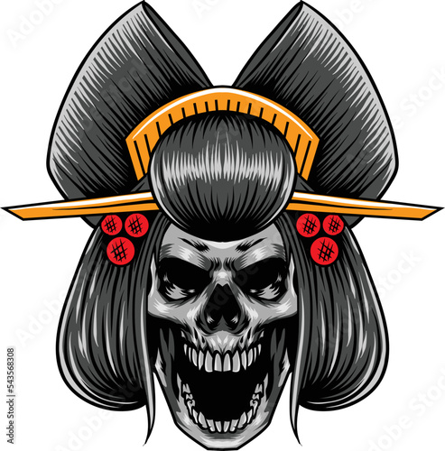 vector illustration of japanese geisha 