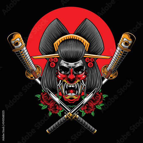 vector illustration of japanese geisha 