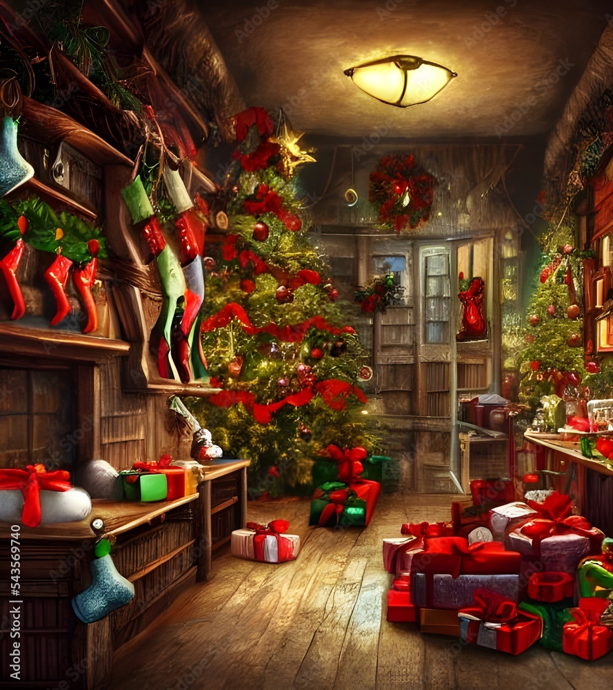 The Christmas toy factory is a flurry of activity. Elves are scurrying around, busy at their workstations. Santa is making his rounds, checking on progress and adding his own special touch to each toy