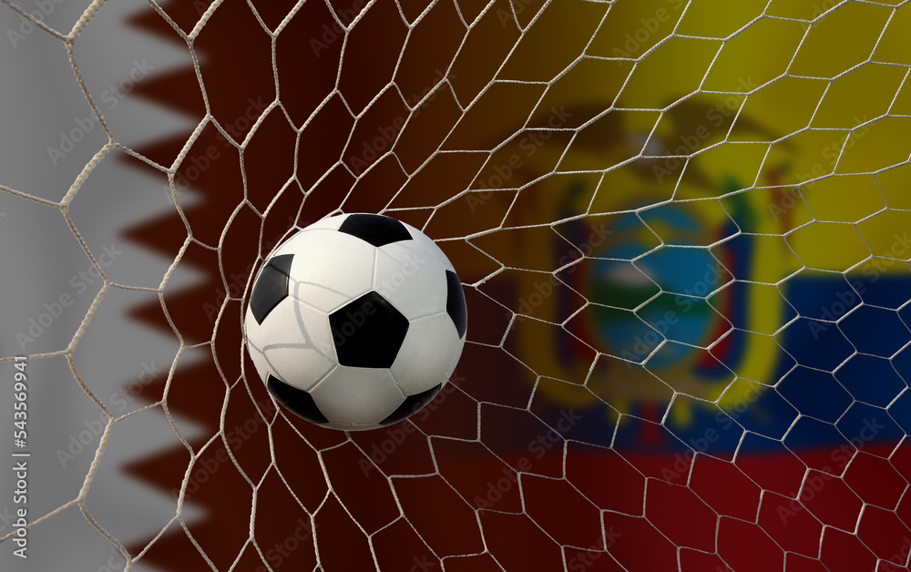 Fototapeta premium Football Cup competition between the national Qatar and national Ecuador.