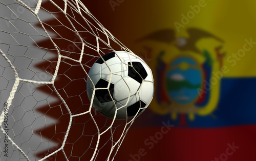 Football Cup competition between the national Qatar and national Ecuador.
