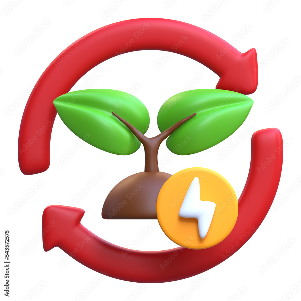 Obraz premium 3D Renewable Energy Icon