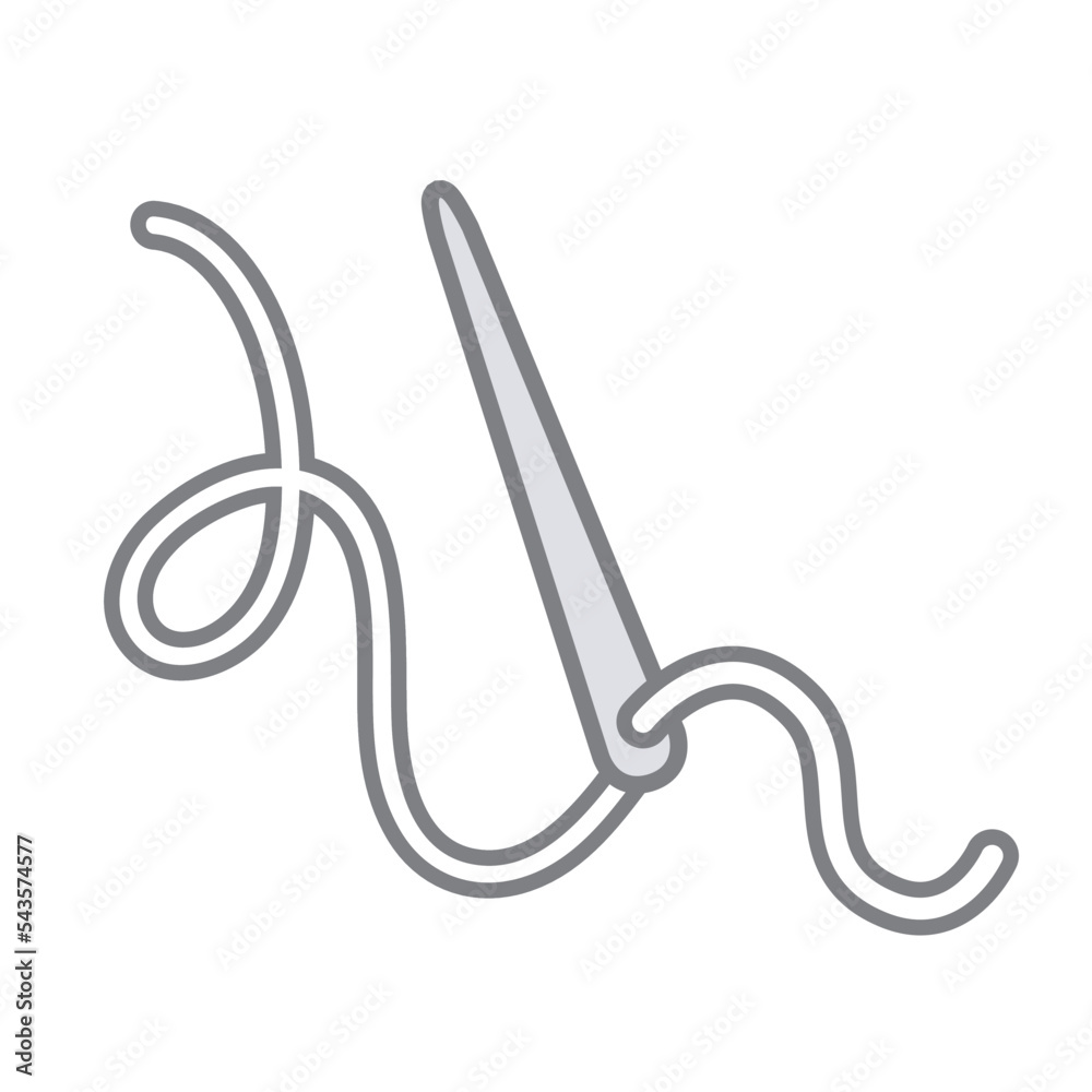 Obraz premium 針と糸のベクターイラスト