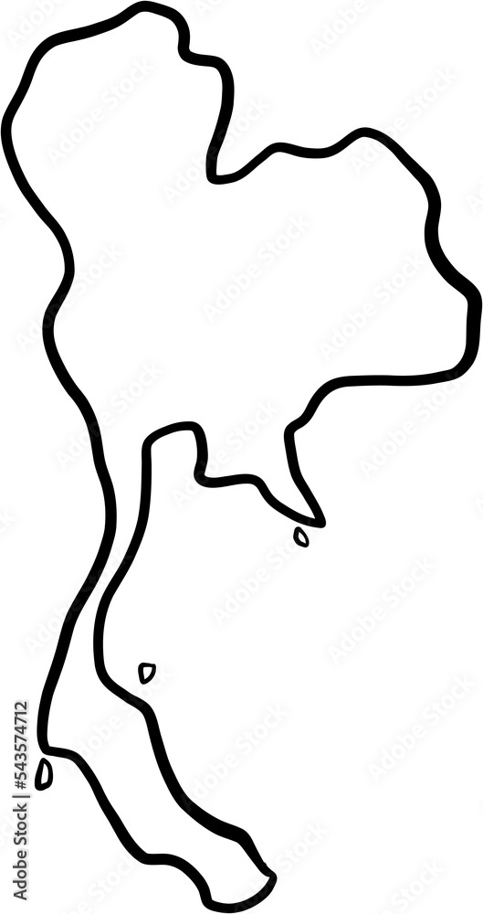 doodle freehand drawing of thailand map. doodle freehand drawing of thailand map.