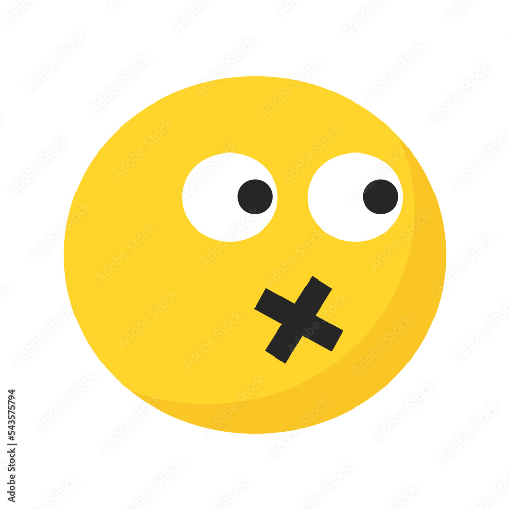 Fototapeta premium Emoji emoticon yellow face confuse funny symbol illustration smile happy
