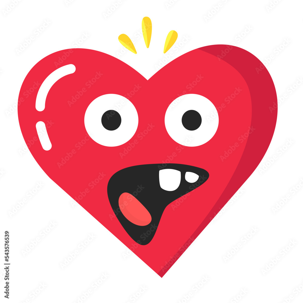 Emoji valentine uncle mustache emoticon yellow pink red face confuse funny symbol illustration smile happy