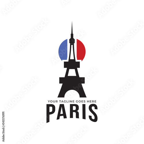 Paris and Eiffel tower logo design