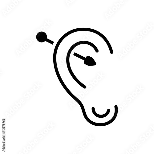 Black solid icon for pierce