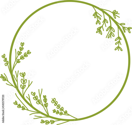 Hand drawn floral circle border