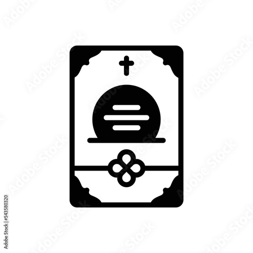 Black solid icon for obituaries