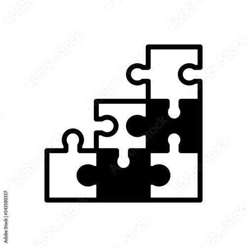 Black solid icon for puzzle