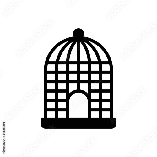 Black solid icon for cage