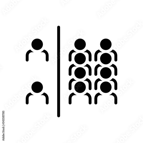 Black solid icon for majority