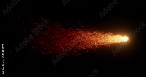 isolated 3d render of fire flames for rocket engine exhaust bursting