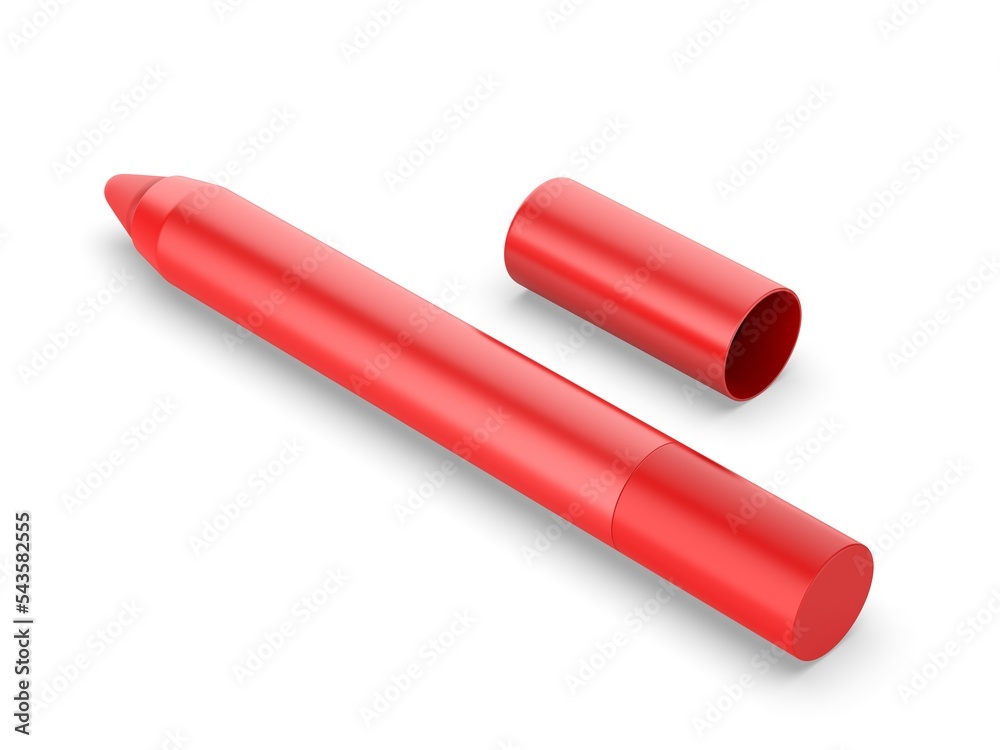 Blank lip color crayon template, 3d render illustration. Blank lip color crayon template, 3d render illustration.