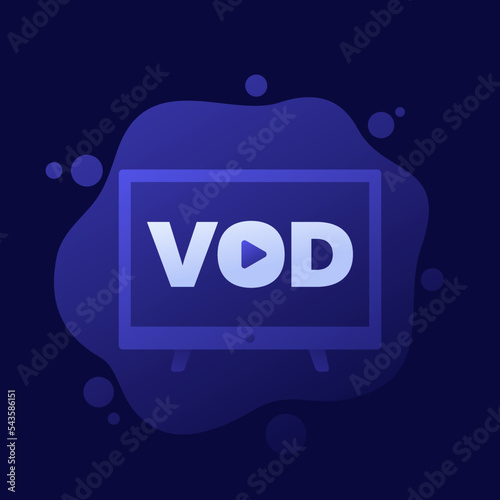 VOD, video on demand icon, vector design
